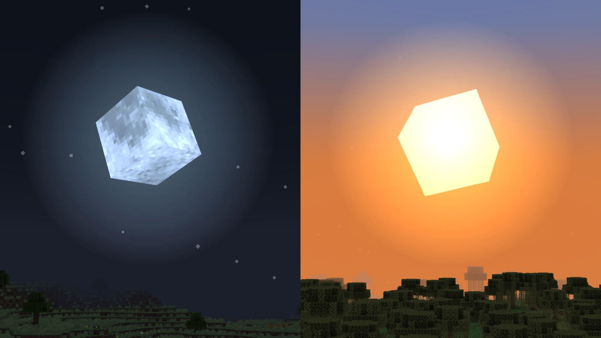 Cubic Sun & Moon is a brilliant texture pack for Minecraft (Image via Modrinth)